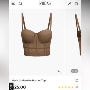 MICAS brown mesh crop top